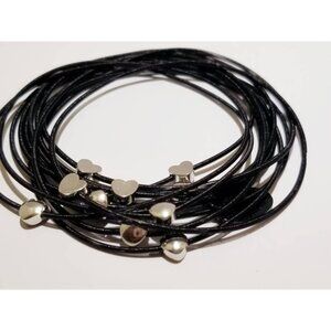 Bee Charming Sugar NY Piano Wire Bracelets With Infinity Heart Charm Color Choic